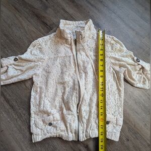 American Rag Cream Lace Zip Up
